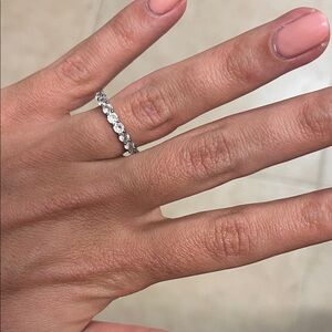 Classic Silver Eternity Band with Clear Stones